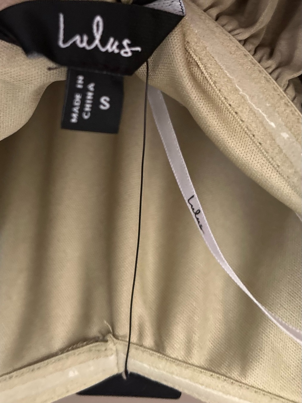 Lulus Eloisa Light Olive Satin Off-the-Shoulder Maxi Dress SIze Small New NWT - Picture 9 of 13